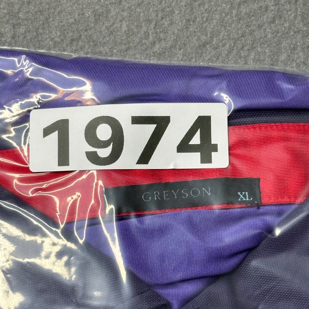 Greyson Polo Shirt Mens XL Purple Short Sleeve Performance Golf Wolf Logo - Picture 11 of 11